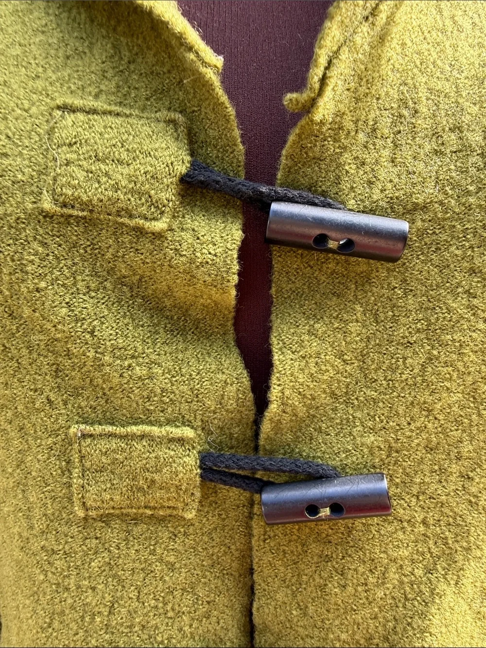 Eva Tralala Paris chartreuse 100% boiled wool toggle French style jacket Size S - Picture 2 of 14